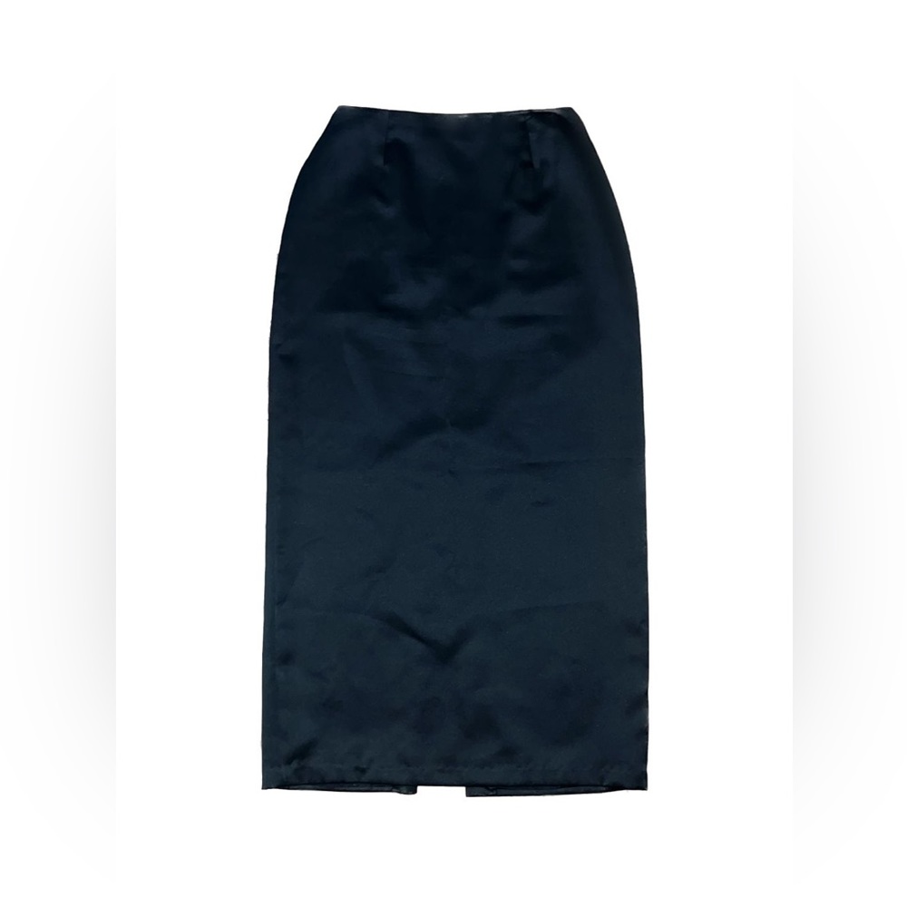 Crimson black high waisted long pencil skirt